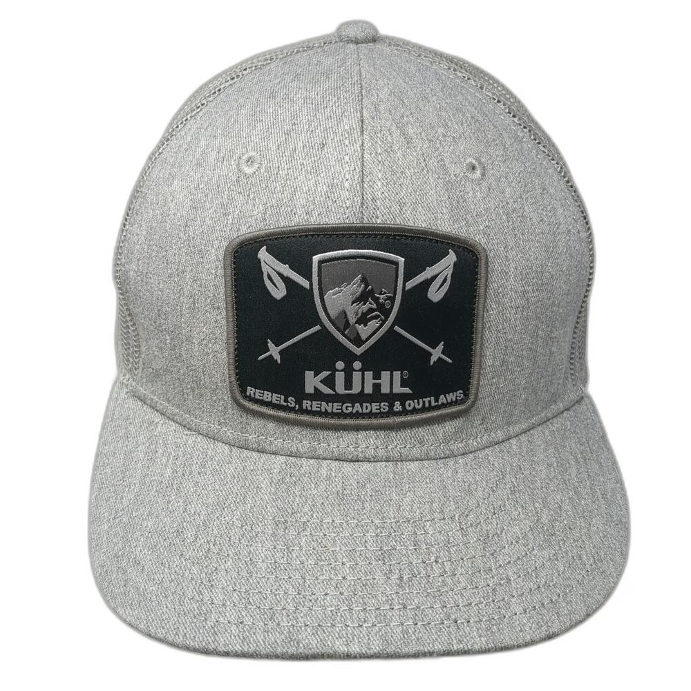 KÜHL Trucker Hat Gray One Size Mesh Back Rebels Renegades Outlaws Mountain Patch